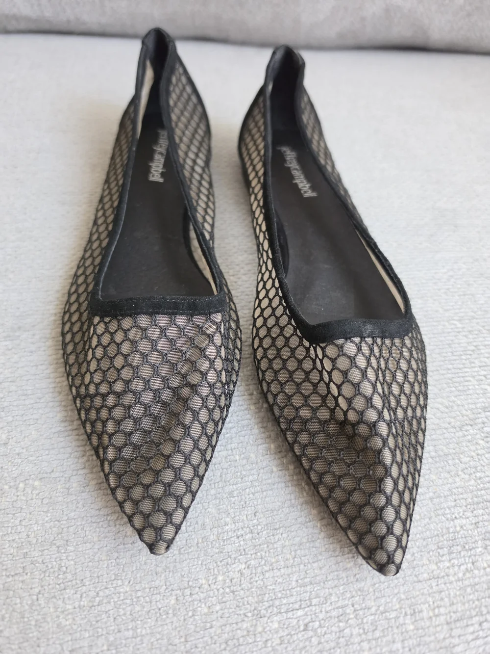 Jeffrey Campbell Meranda Fishnet Mesh Pointed Toe Flats
